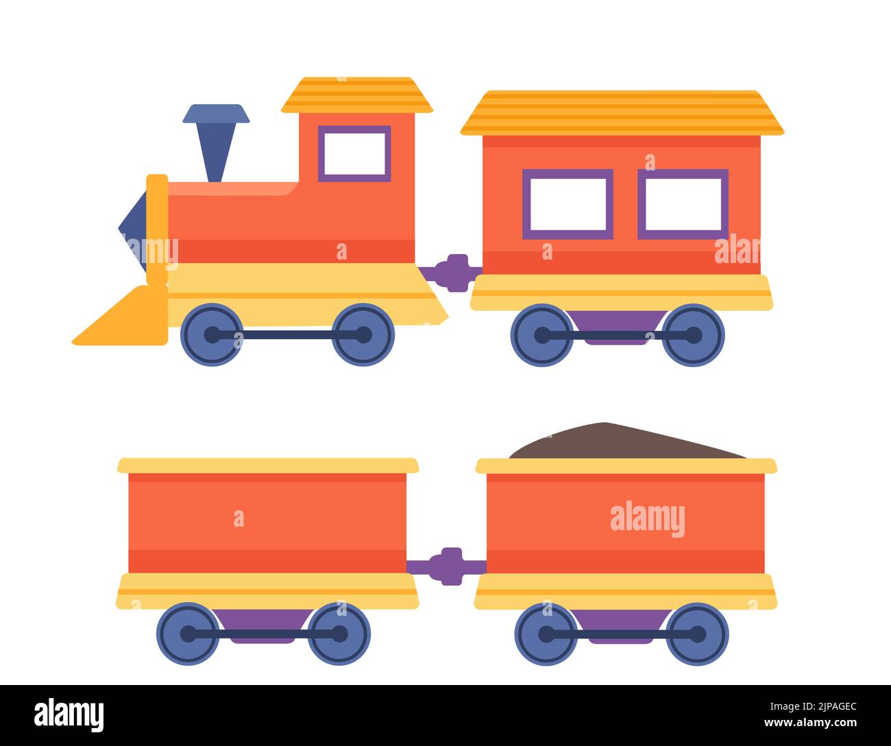 Illustration vectorielle de dessin animé de train de jouets. Illustration de Vecteur