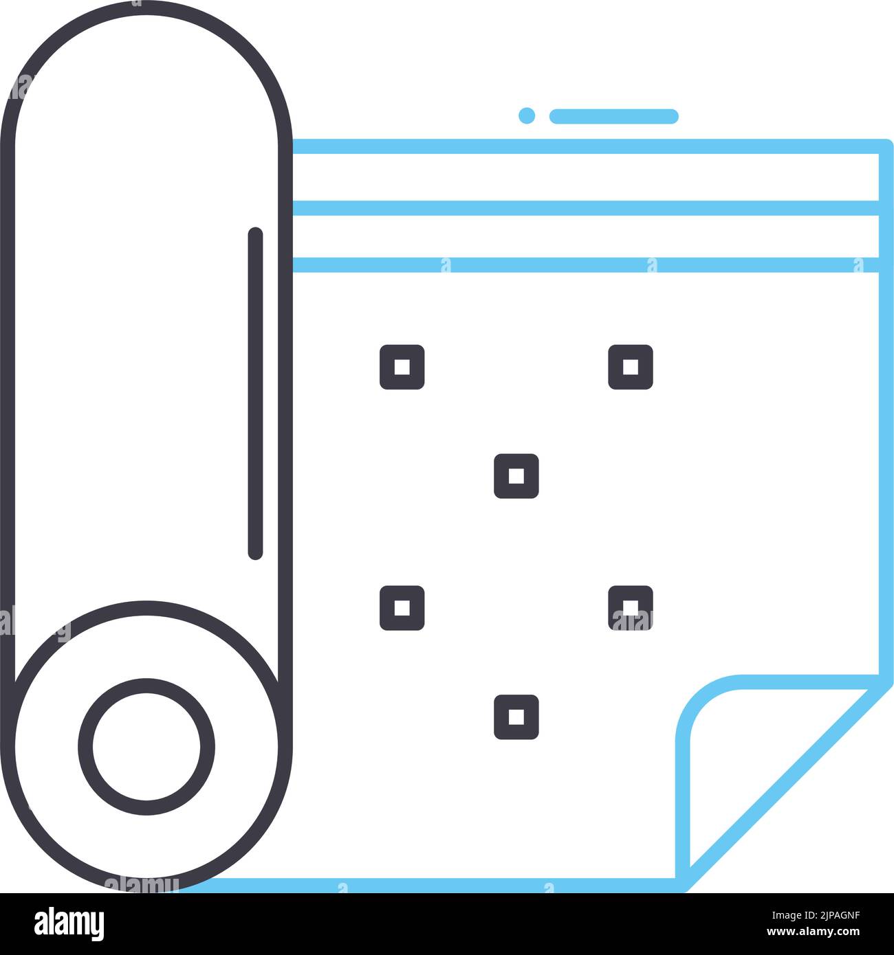 icône de ligne de tapis, symbole de contour, illustration vectorielle, signe de concept Illustration de Vecteur