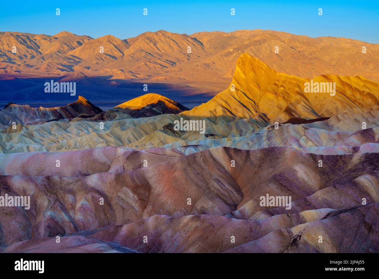 Sunrise,Zabriskie point, Parc national de la Vallée de la mort, Californie, Amérique du Nord, États-Unis Banque D'Images