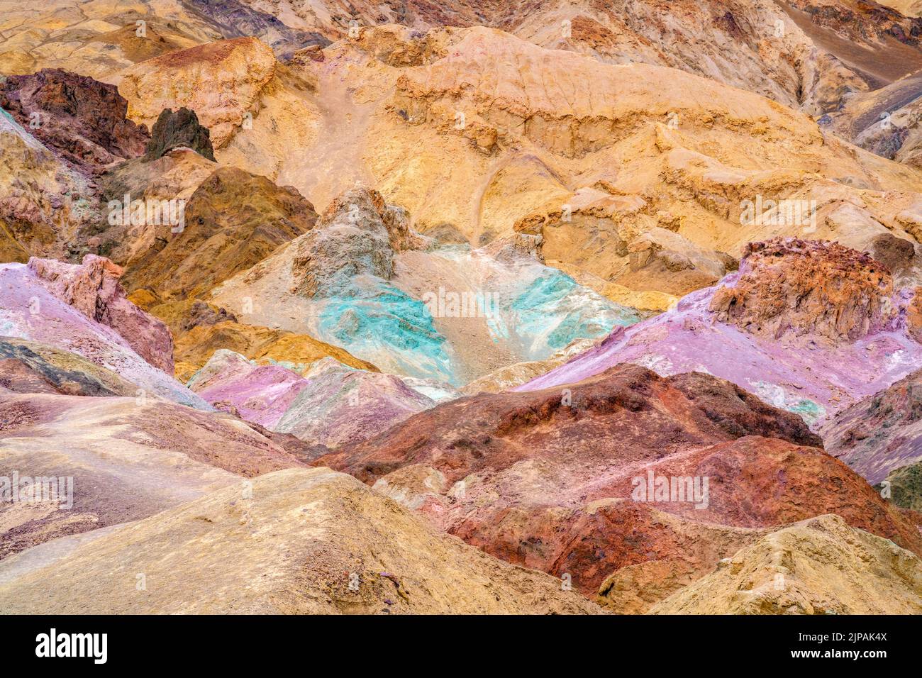 Artistes Palette colorée, Bad Lands Artists Drive Parc national de la Vallée de la mort, Californie, Amérique du Nord, États-Unis Banque D'Images