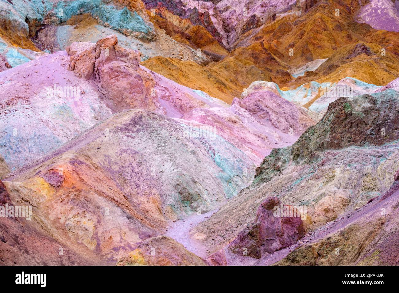 Artistes Palette colorée, Bad Lands Artists Drive Parc national de la Vallée de la mort, Californie, Amérique du Nord, États-Unis Banque D'Images