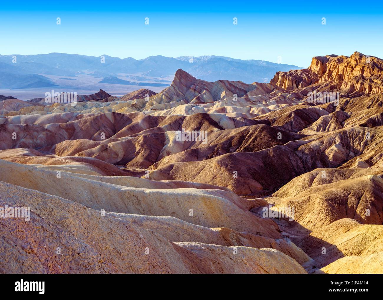 Zabriskie point, parc national de la Vallée de la mort, Californie, Amérique du Nord, États-Unis Banque D'Images