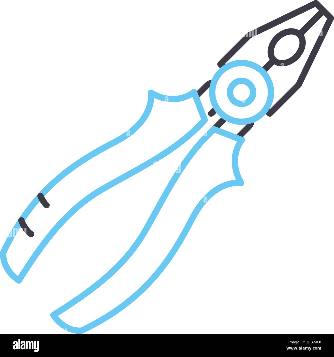 icône de ligne de pince, symbole de contour, illustration de vecteur, signe de concept Illustration de Vecteur