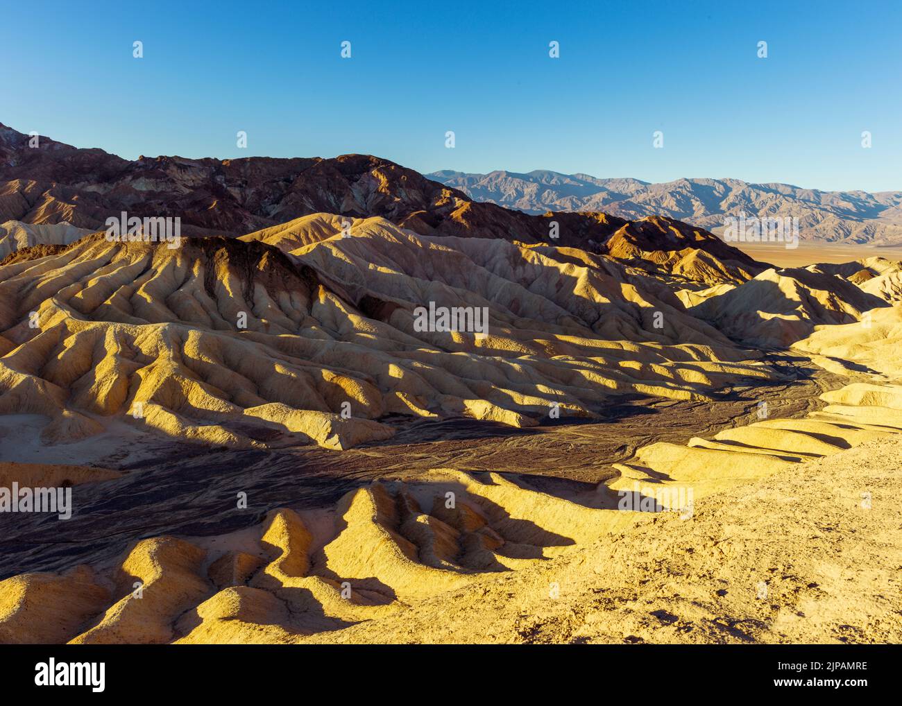 Lever du soleil, tôt le matin Zabriskie point, parc national de la Vallée de la mort, Californie, Amérique du Nord, États-Unis Banque D'Images