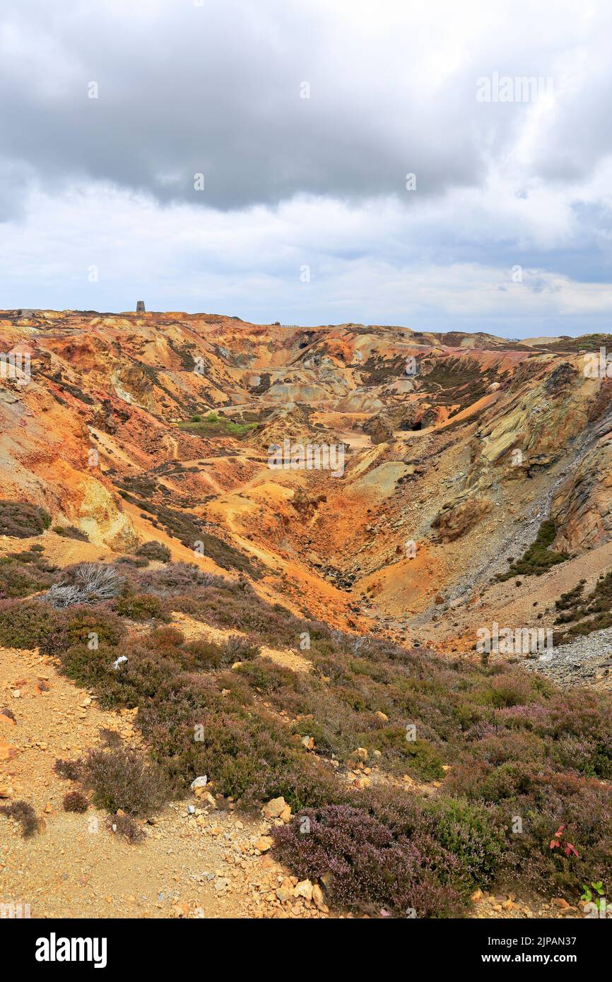 Mine de cuivre de Parys Mountain près d'Amlwch, île d'Anglesey, Ynys mon, pays de Galles du Nord, Royaume-Uni. Banque D'Images