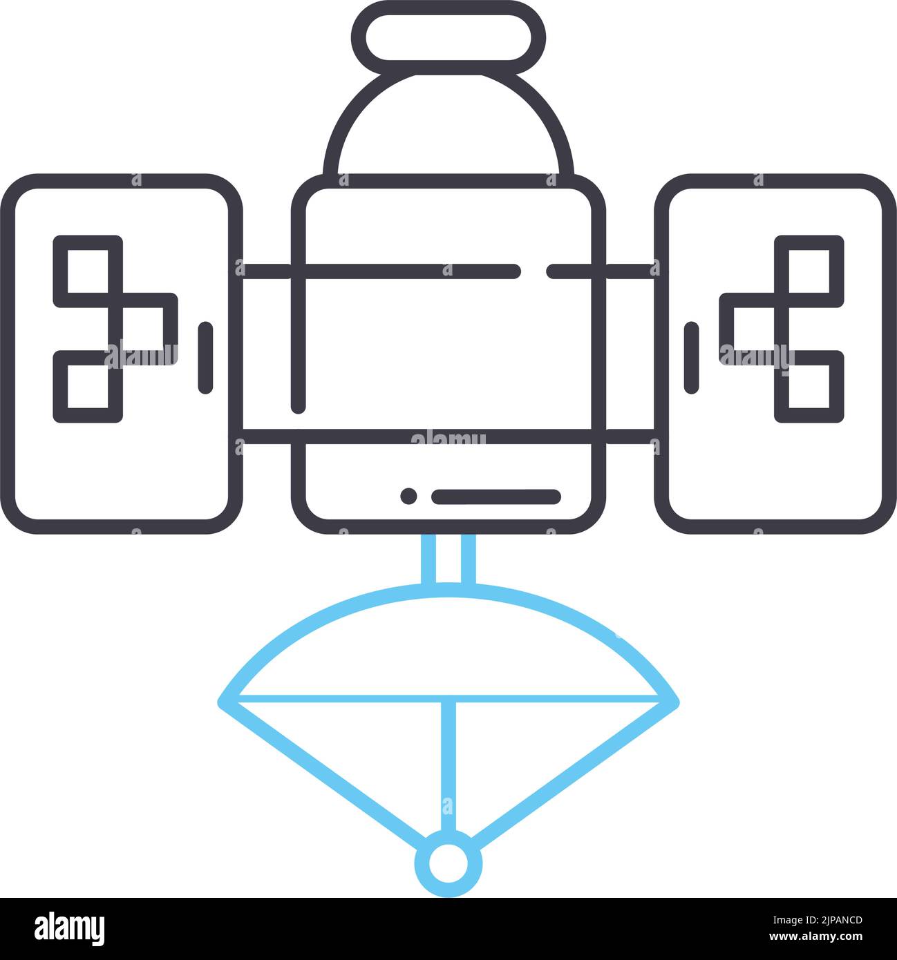 icône de ligne de station orbitale, symbole de contour, illustration ...