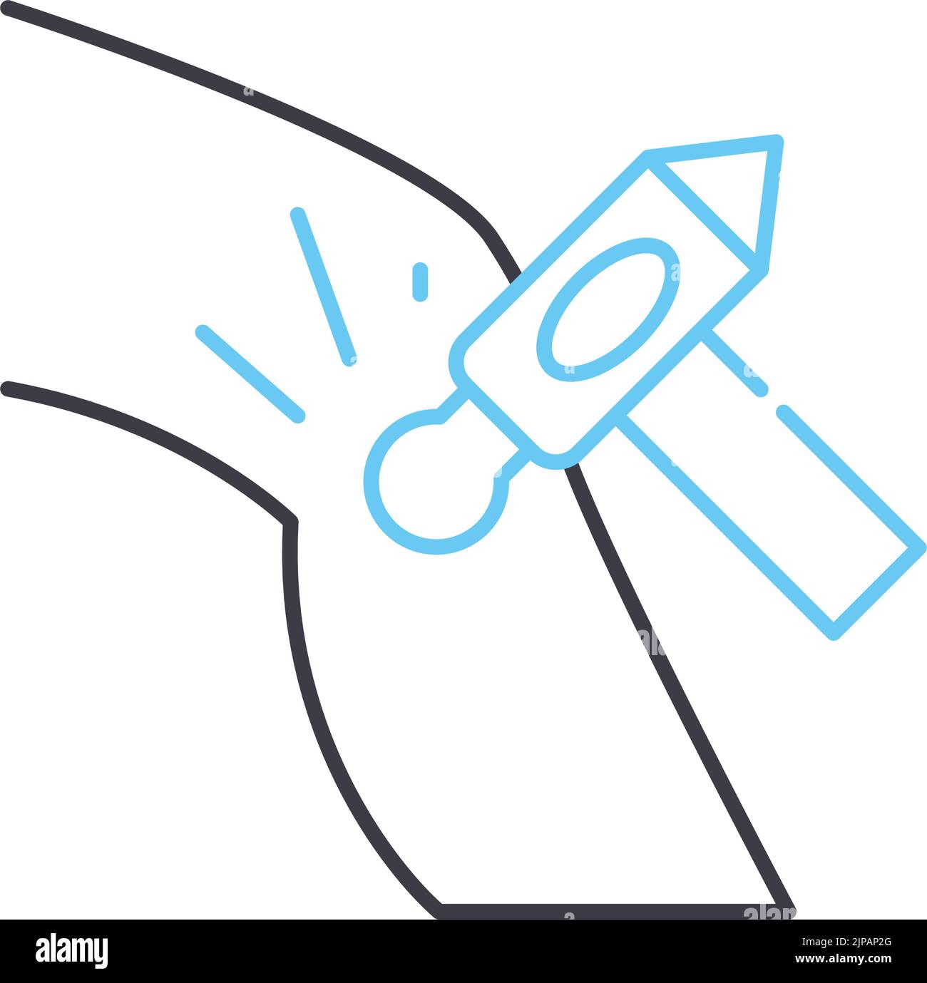 testez l'icône de ligne du système nerveux, le symbole de contour, l'illustration vectorielle, le signe de concept Illustration de Vecteur