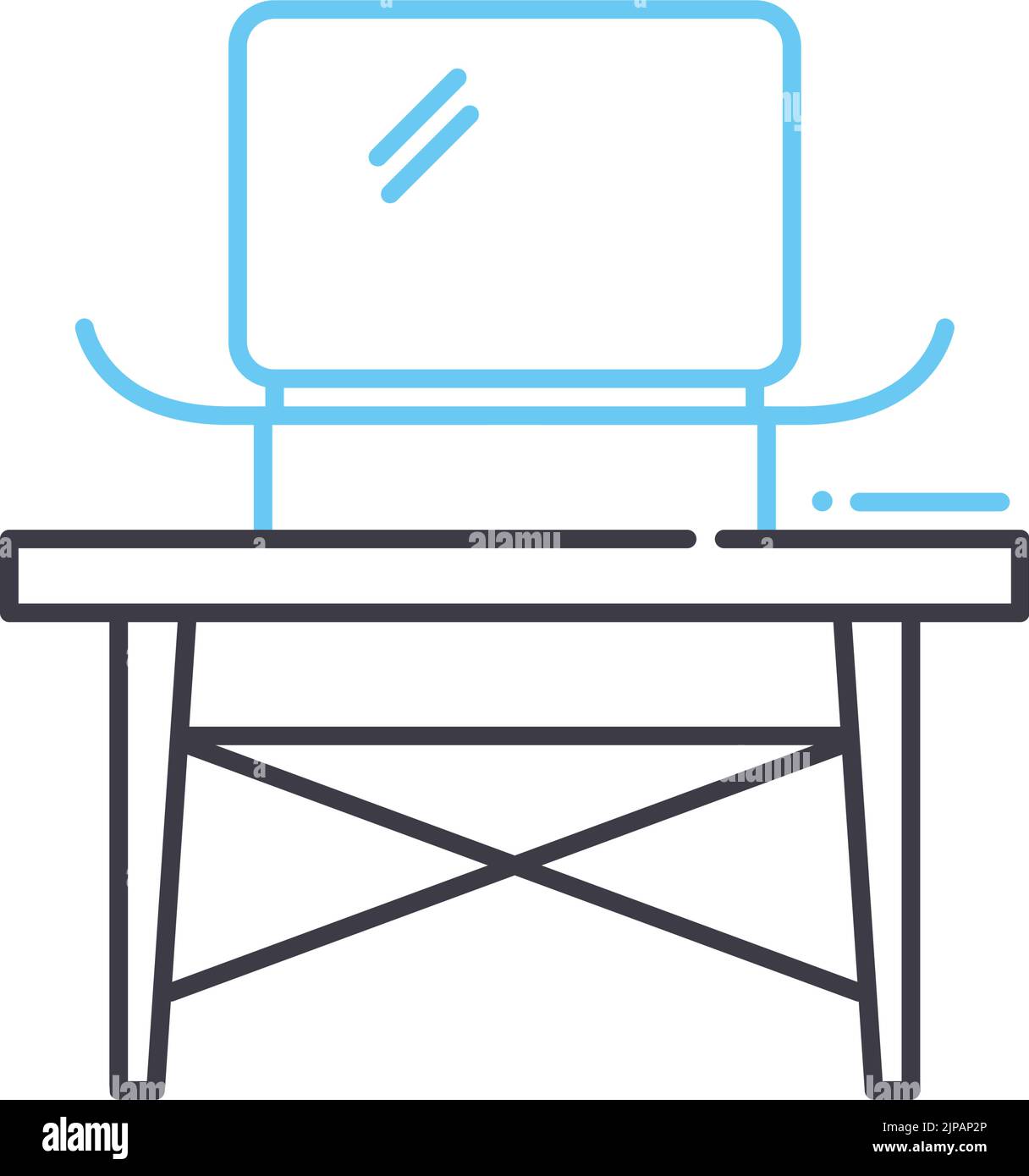 icône représentant une ligne de bureau, symbole de contour, illustration vectorielle, signe de concept Illustration de Vecteur