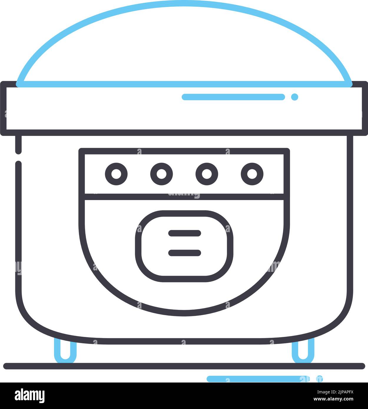 icône de la ligne du cuiseur à riz de cuisine, symbole de contour, illustration vectorielle, signe de concept Illustration de Vecteur