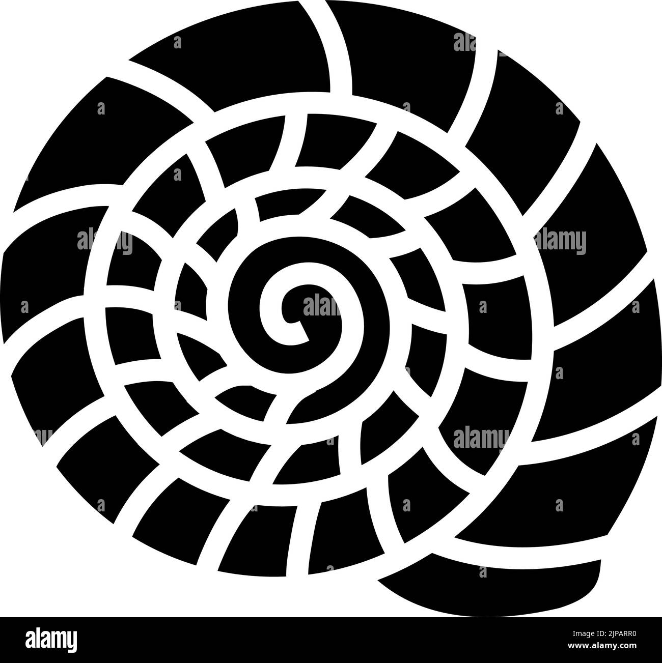 illustration vectorielle d'icône de glyphe de plage en spirale de seashell Illustration de Vecteur