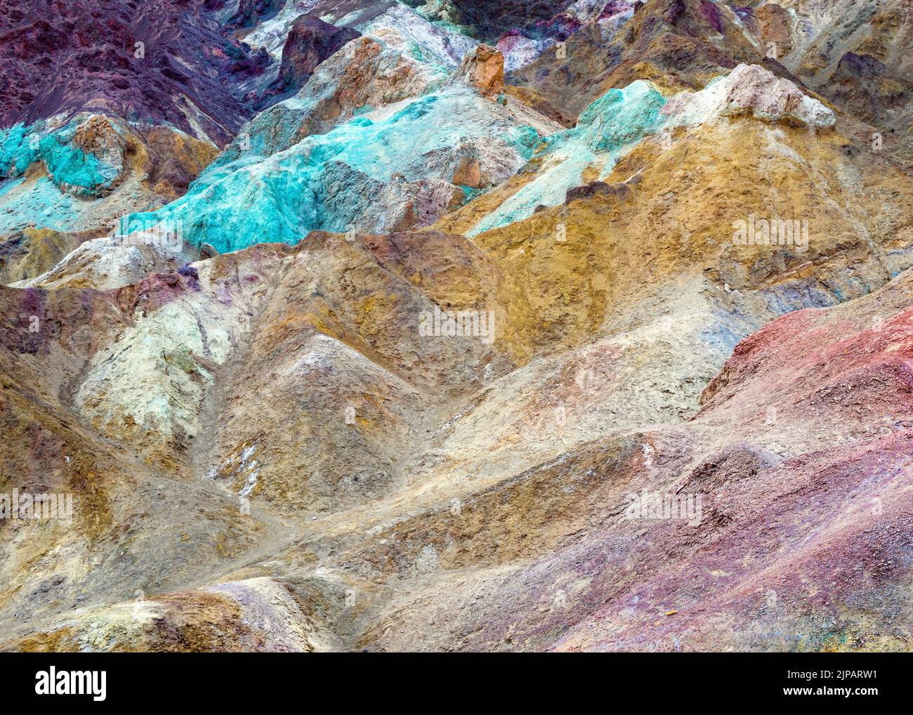 Artistes Palette colorée, Bad Lands Artists Drive Parc national de la Vallée de la mort, Californie, Amérique du Nord, États-Unis Banque D'Images