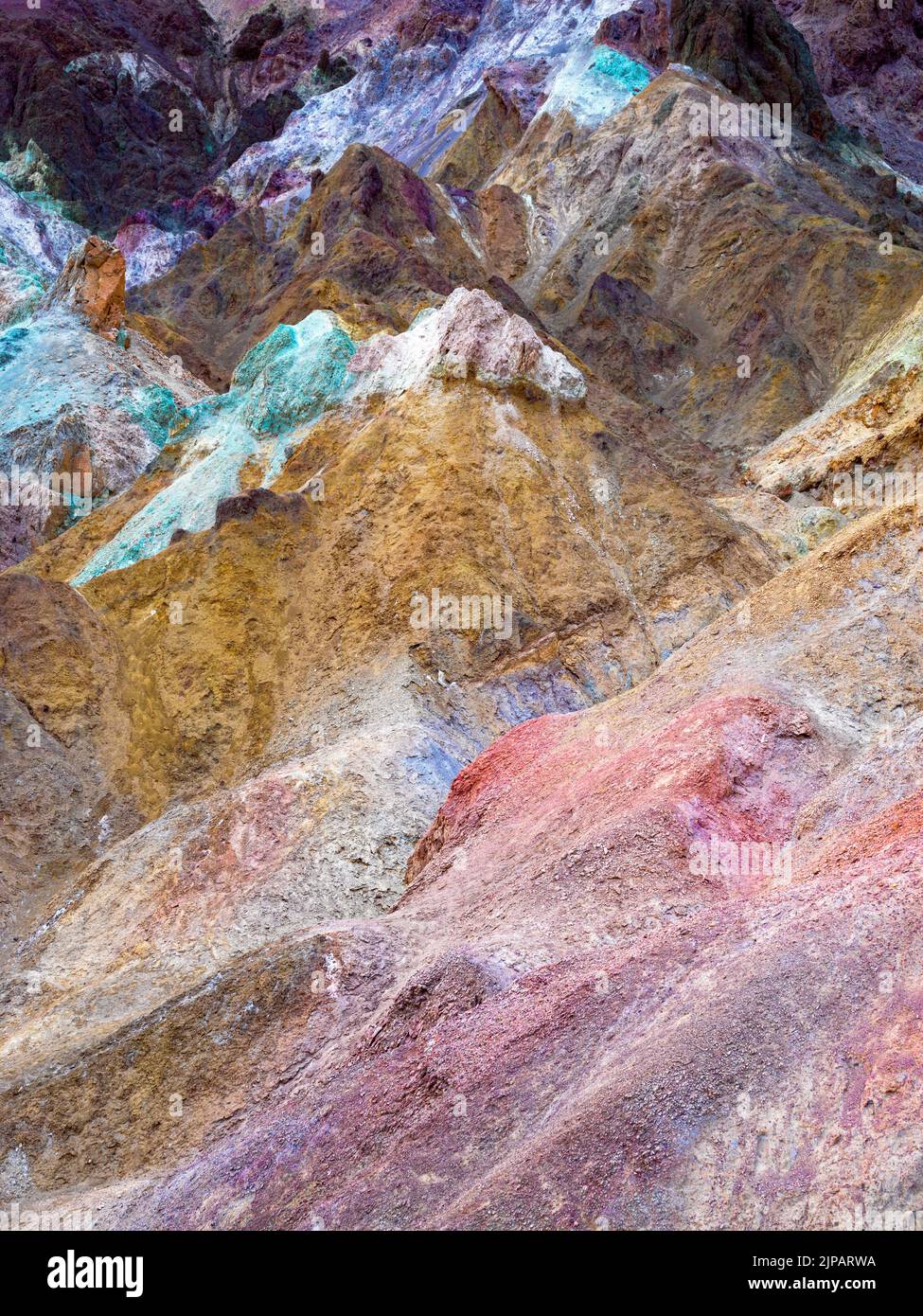 Artistes Palette colorée, Bad Lands Artists Drive Parc national de la Vallée de la mort, Californie, Amérique du Nord, États-Unis Banque D'Images