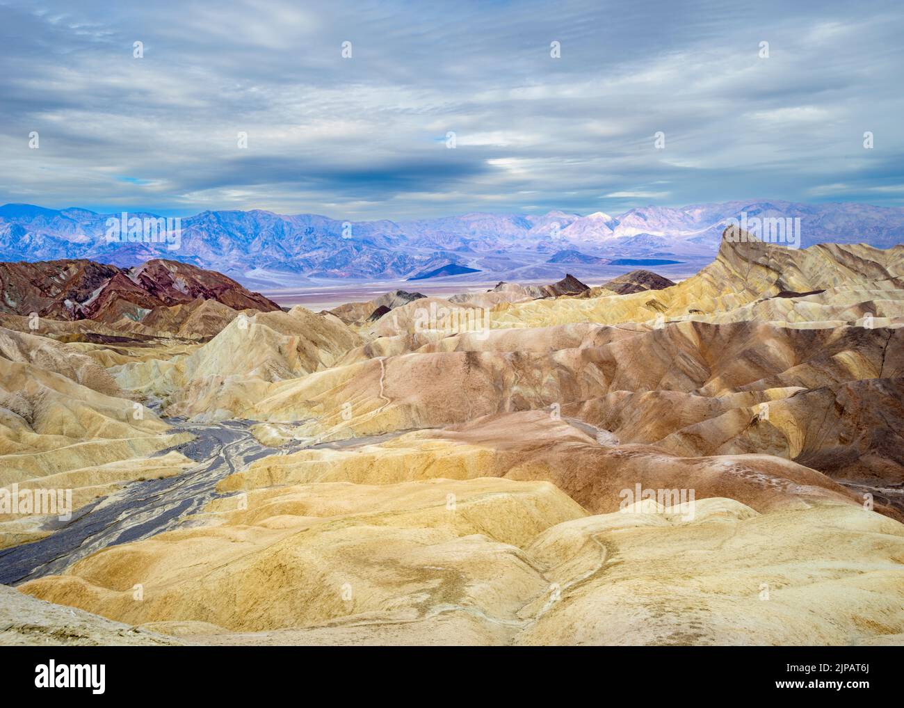 Zabriskie point, parc national de la Vallée de la mort, Californie, Amérique du Nord, États-Unis Banque D'Images