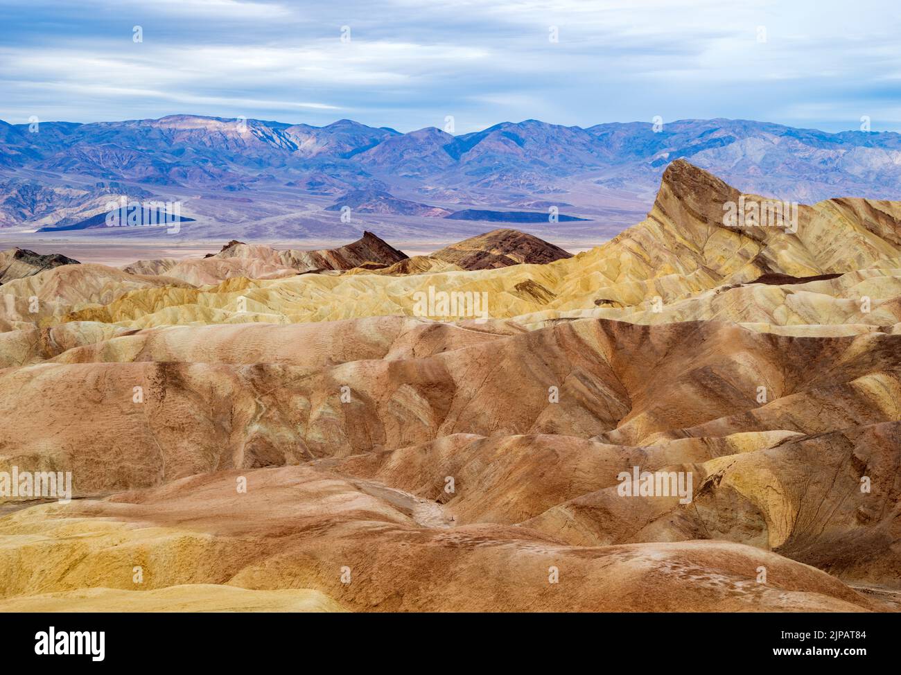 Zabriskie point, parc national de la Vallée de la mort, Californie, Amérique du Nord, États-Unis Banque D'Images