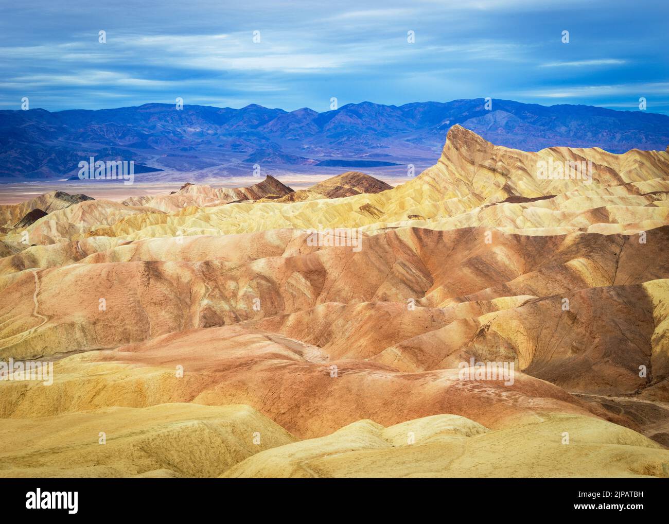 Zabriskie point, parc national de la Vallée de la mort, Californie, Amérique du Nord, États-Unis Banque D'Images