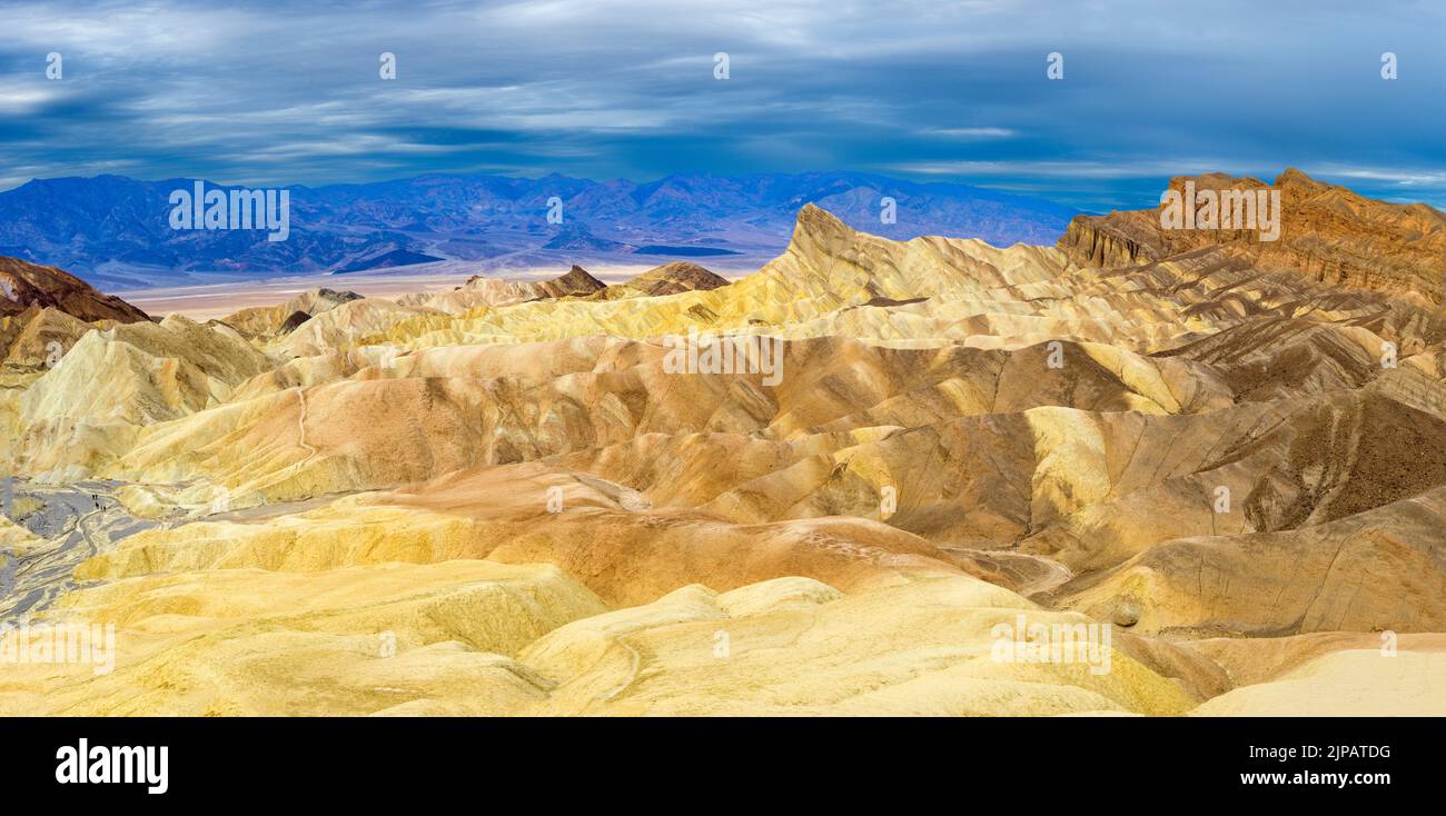 Zabriskie point, parc national de la Vallée de la mort, Californie, Amérique du Nord, États-Unis Banque D'Images