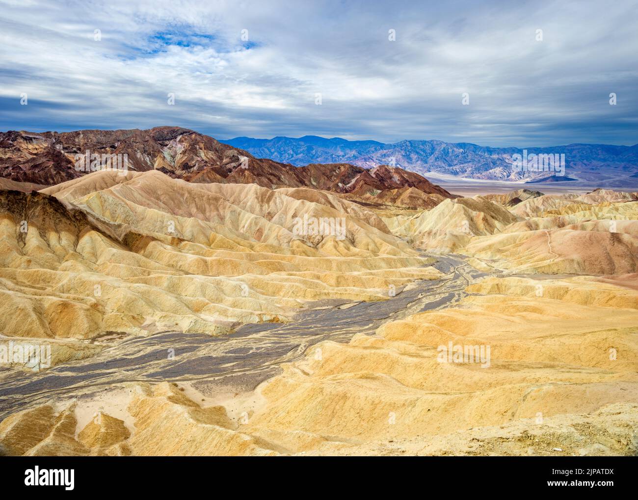 Zabriskie point, parc national de la Vallée de la mort, Californie, Amérique du Nord, États-Unis Banque D'Images