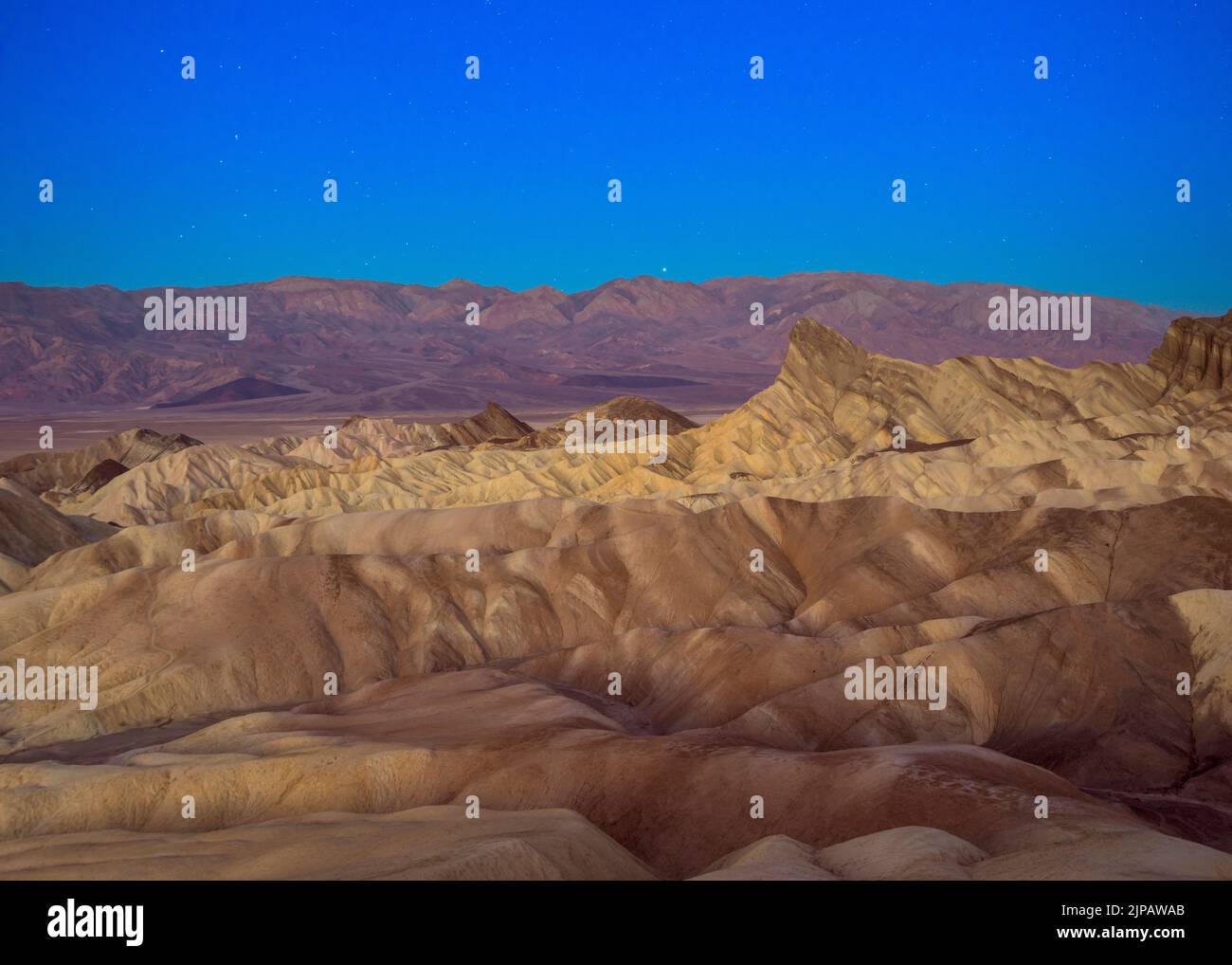 Stars, Zabriskie point, Parc national de la Vallée de la mort, Californie, Amérique du Nord, États-Unis Banque D'Images