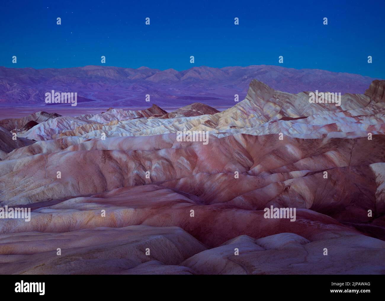 Stars, Zabriskie point, Parc national de la Vallée de la mort, Californie, Amérique du Nord, États-Unis Banque D'Images