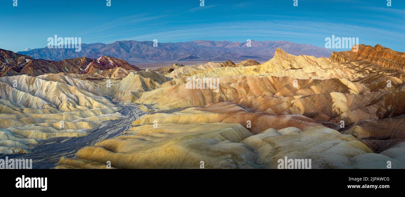 Lever du soleil matin, Zabriskie point, parc national de la Vallée de la mort, Californie, Amérique du Nord, États-Unis Banque D'Images
