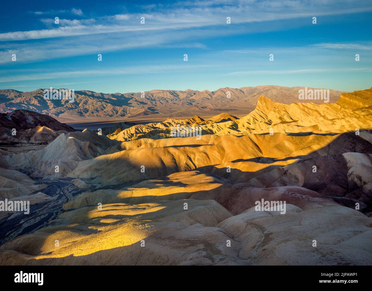 Lever du soleil matin, Zabriskie point, parc national de la Vallée de la mort, Californie, Amérique du Nord, États-Unis Banque D'Images