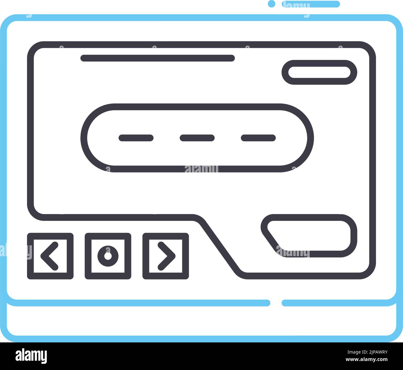 icône de ligne de pager, symbole de contour, illustration vectorielle, signe de concept Illustration de Vecteur