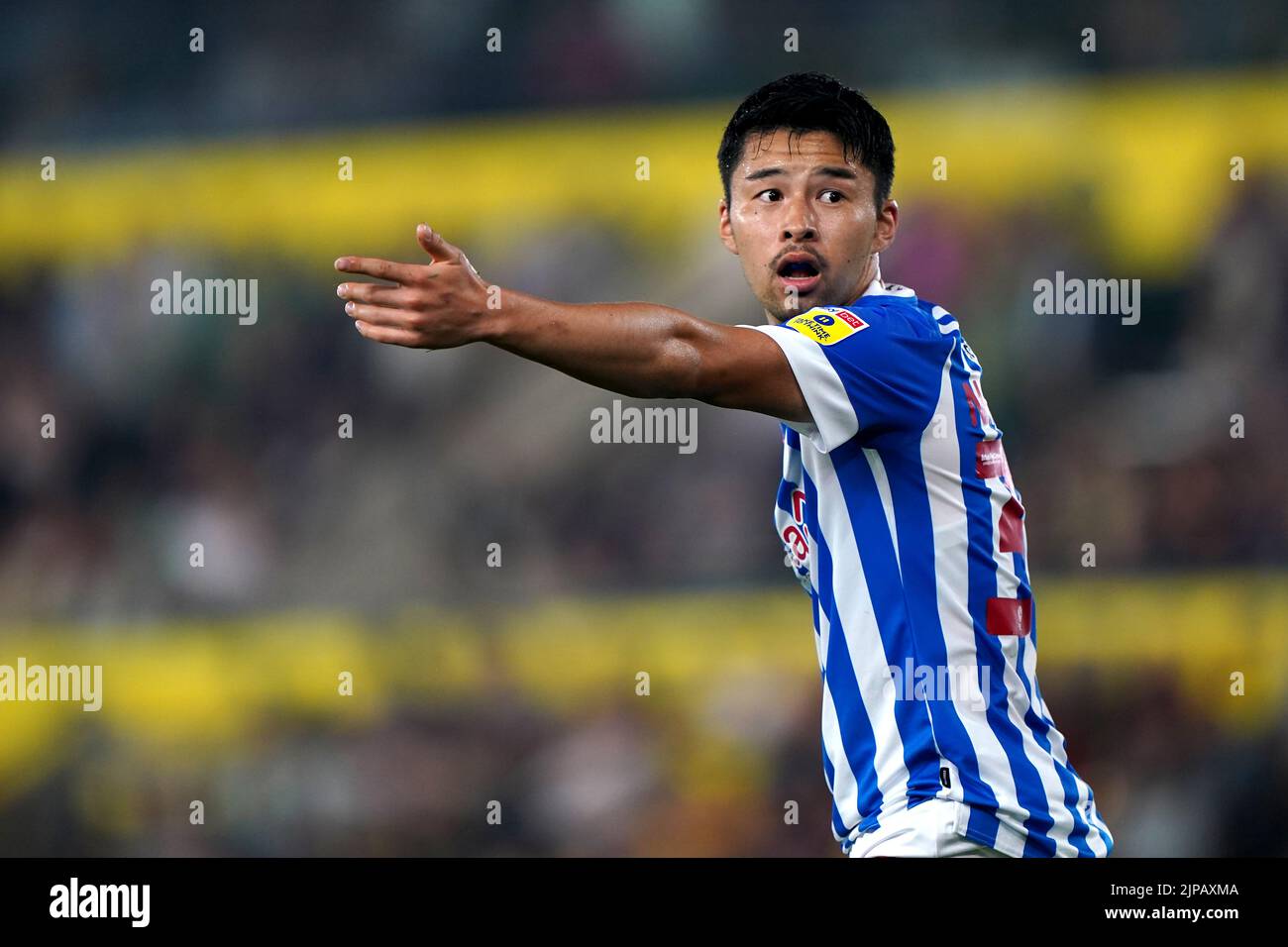 Yuta Nakayama de Huddersfield Town lors du match de championnat Sky Bet à Carrow Road, Norwich. Date de la photo: Mardi 16 août 2022. Banque D'Images