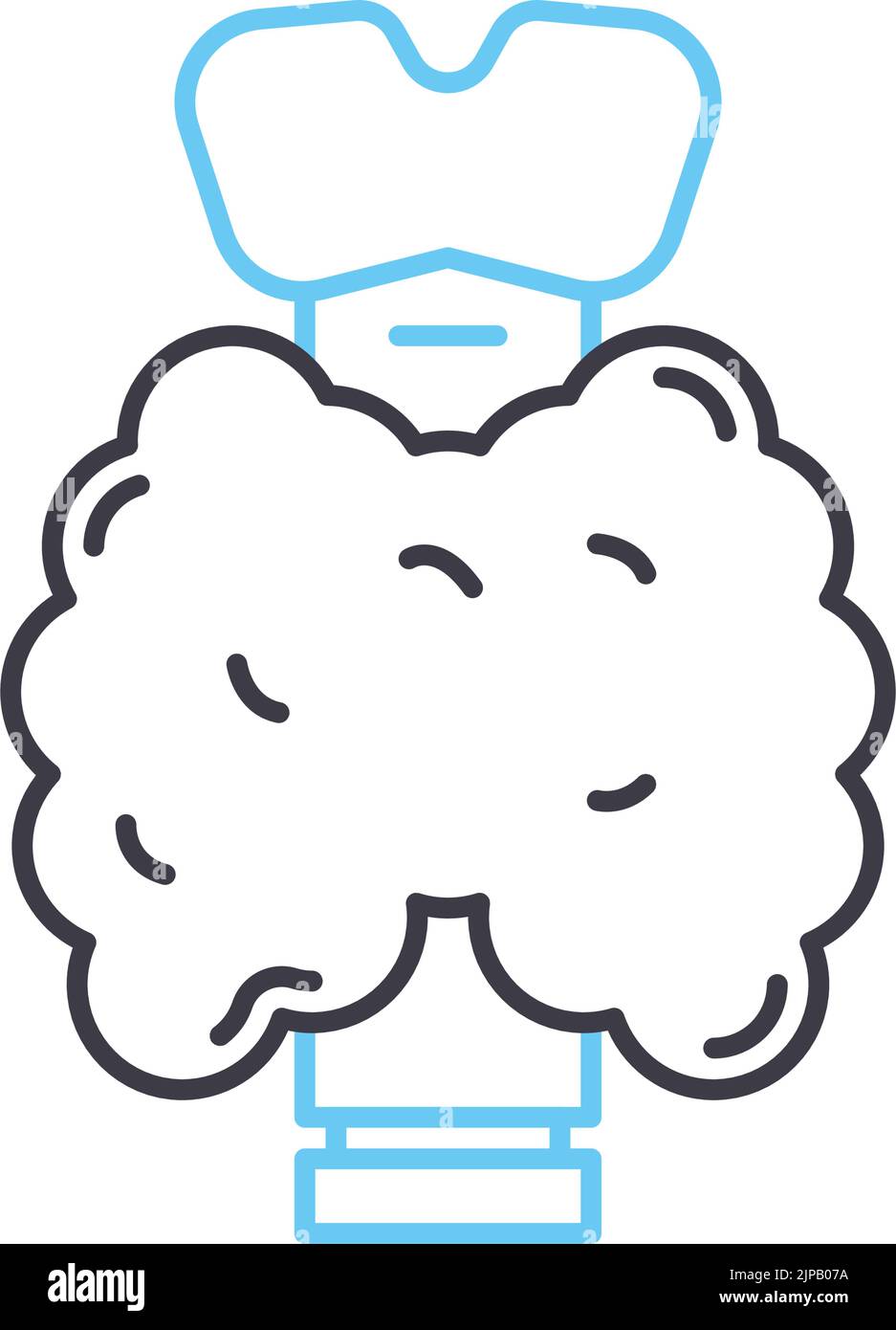icône de ligne thyroïdienne, symbole de contour, illustration vectorielle, signe de concept Illustration de Vecteur