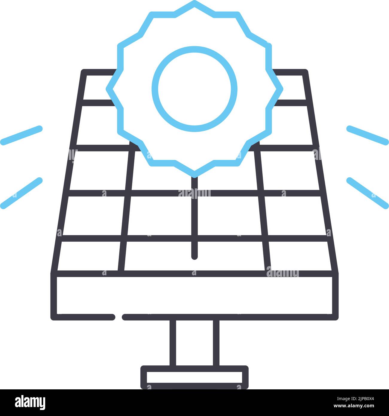 icône de ligne de panneau solaire, symbole de contour, illustration vectorielle, signe de concept Illustration de Vecteur