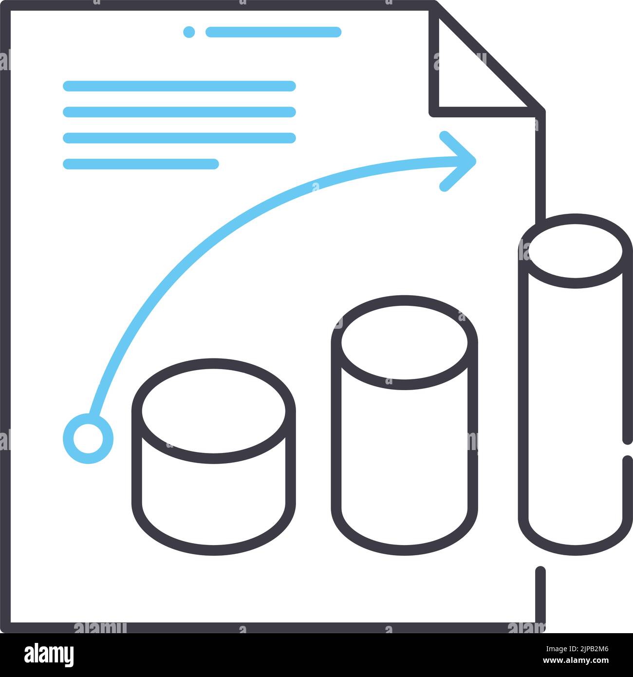 icône de ligne graphique, symbole de contour, illustration vectorielle, signe de concept Illustration de Vecteur