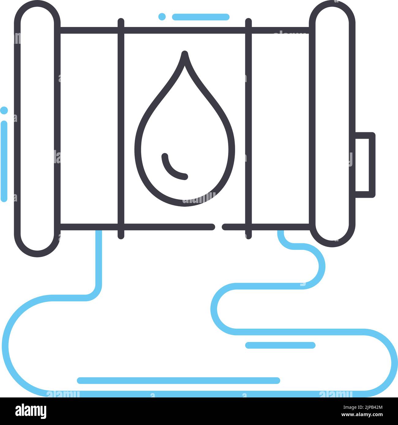 icône de ligne de déversement d'huile, symbole de contour, illustration vectorielle, signe de concept Illustration de Vecteur