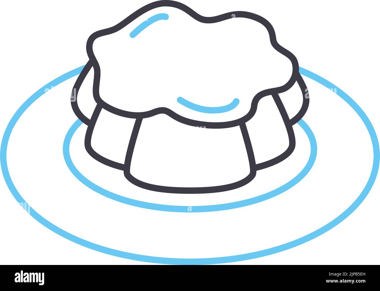 icône de ligne de pudding, symbole de contour, illustration vectorielle, signe de concept Illustration de Vecteur