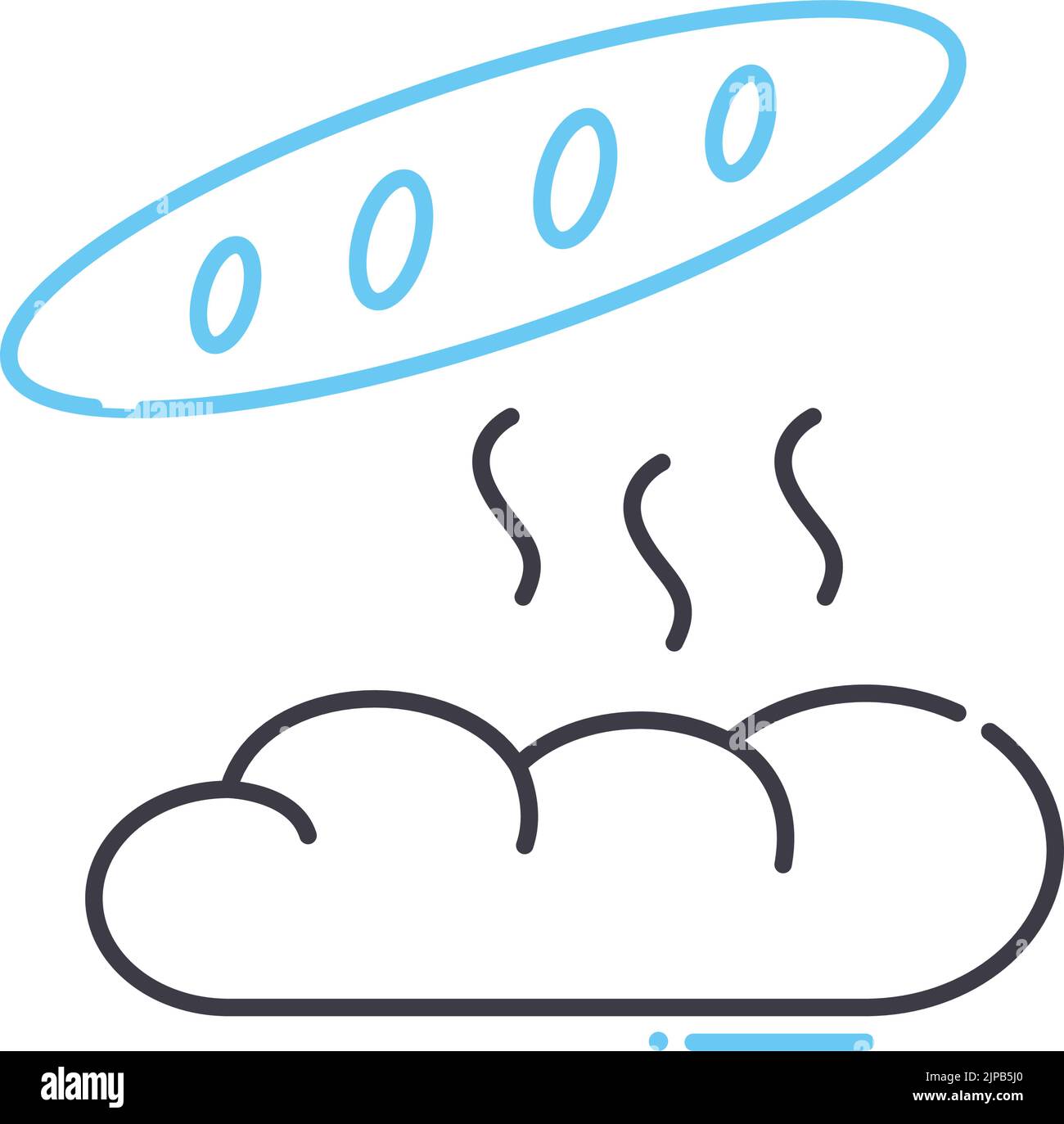 icône de la ligne de pain française, symbole de contour, illustration vectorielle, signe de concept Illustration de Vecteur