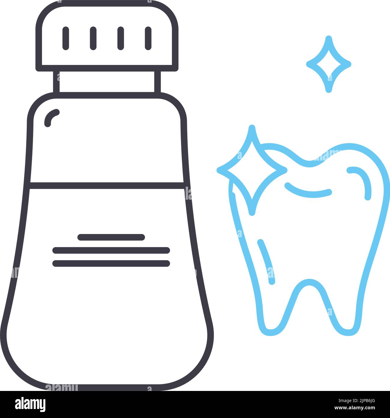 icône de ligne de bain de bouche, symbole de contour, illustration vectorielle, signe de concept Illustration de Vecteur