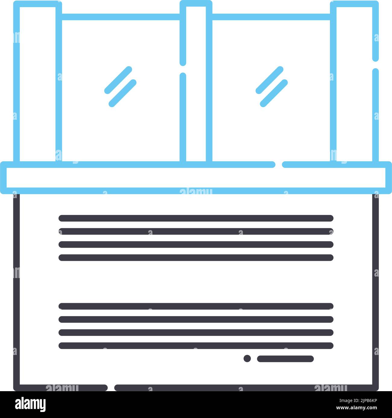 icône de ligne de partition de table, symbole de contour, illustration vectorielle, signe de concept Illustration de Vecteur
