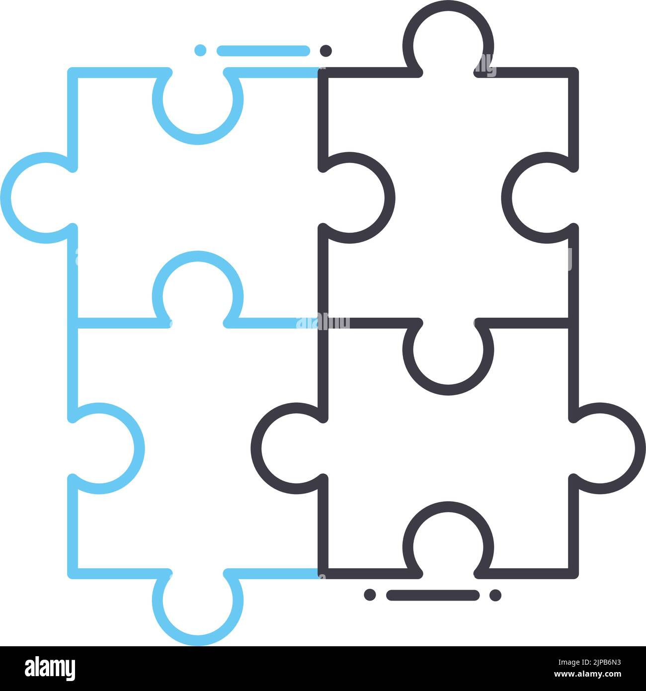 icône de ligne de puzzle, symbole de contour, illustration vectorielle, signe de concept Illustration de Vecteur