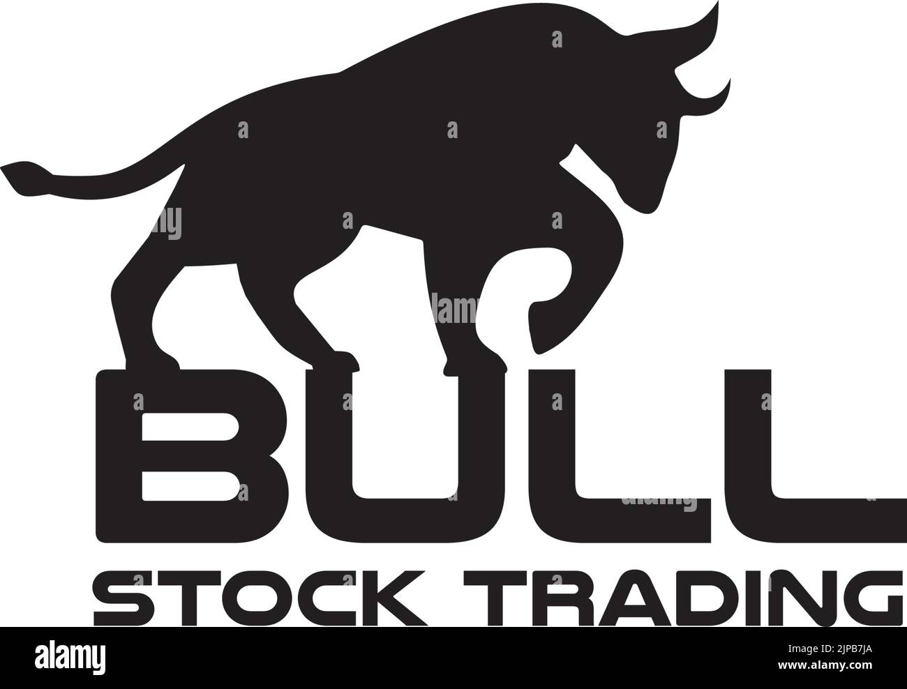 Bull animal comme symbole vecteur de logo pour la société de bourse Illustration de Vecteur