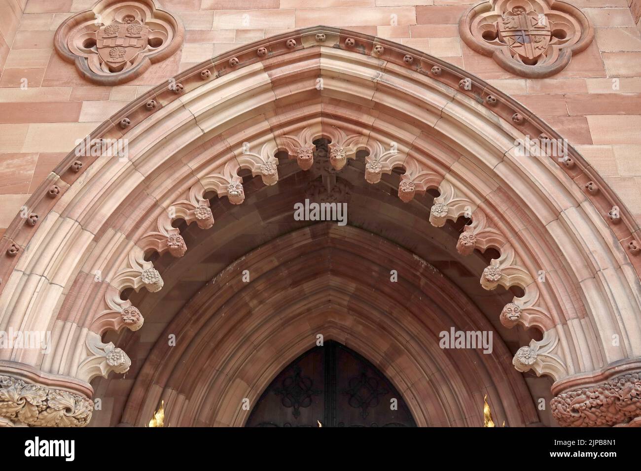 Hereford Cathedral details, Hereford City Center, Herefordshire, Angleterre, Royaume-Uni, HR1 2NG Banque D'Images