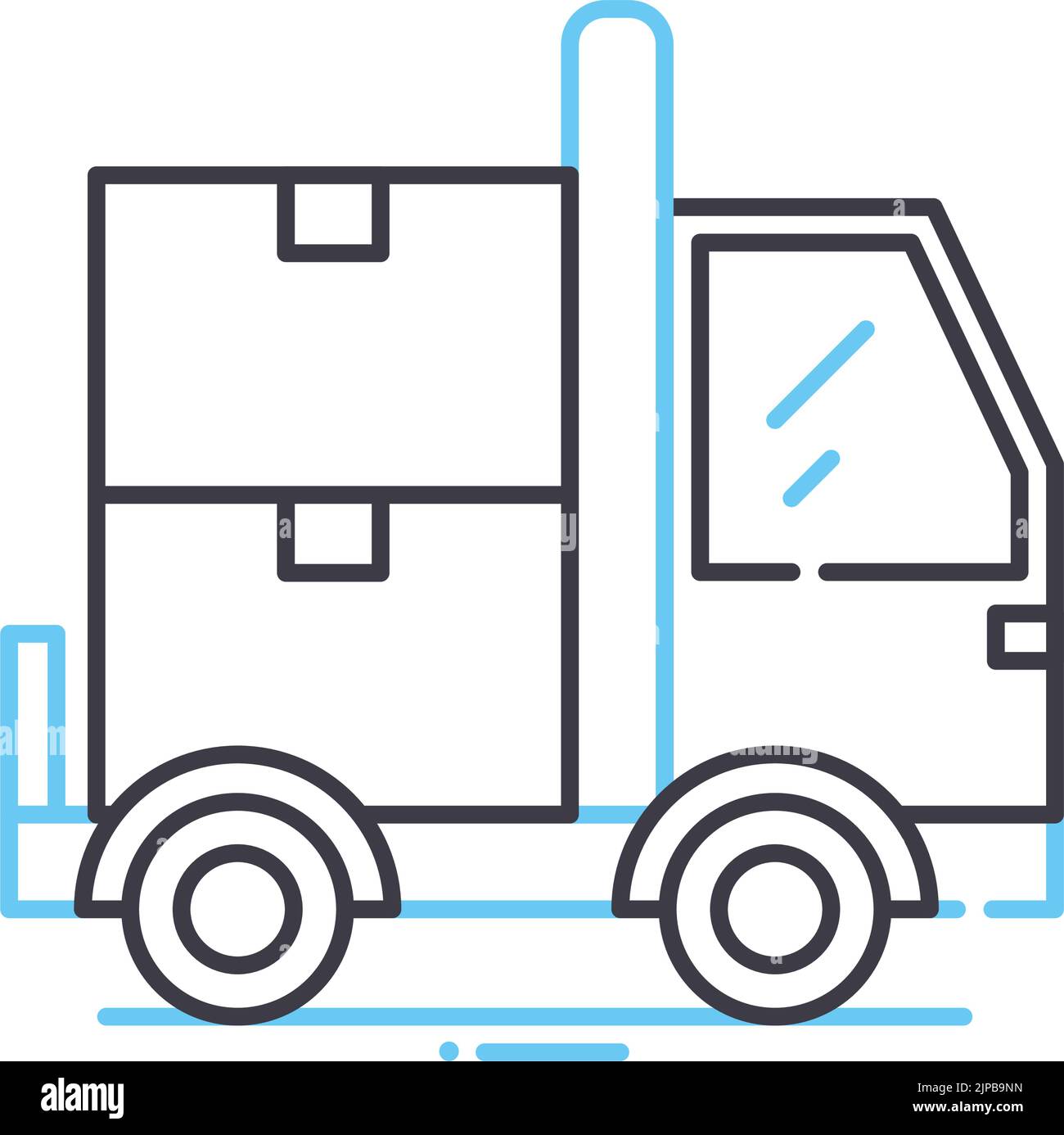 icône de ligne de chariot mobile, symbole de contour, illustration vectorielle, signe de concept Illustration de Vecteur