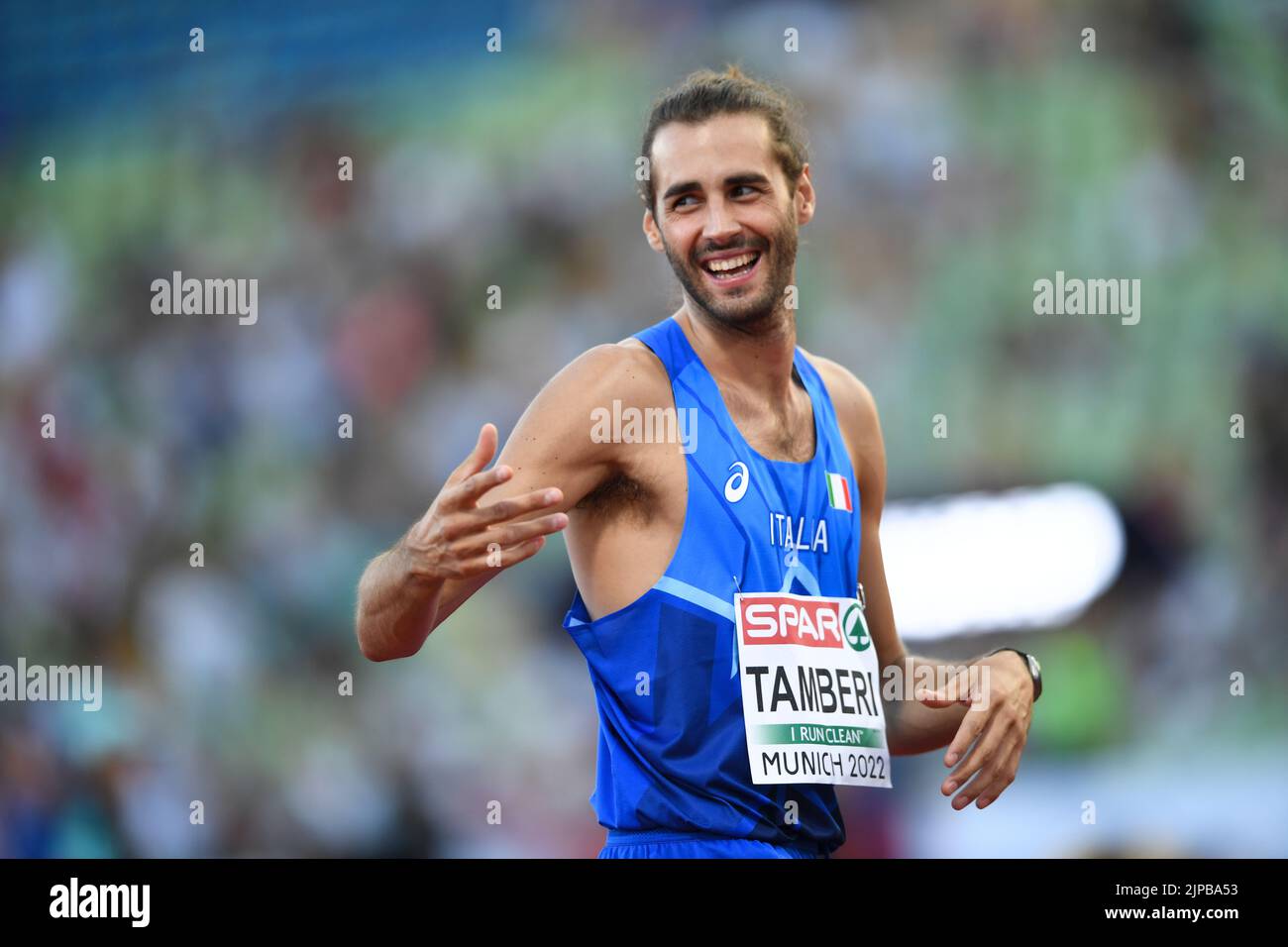 Gianmarco Tamberi (Italie). Saut élevé. Championnats d'Europe Munich 2022 Banque D'Images