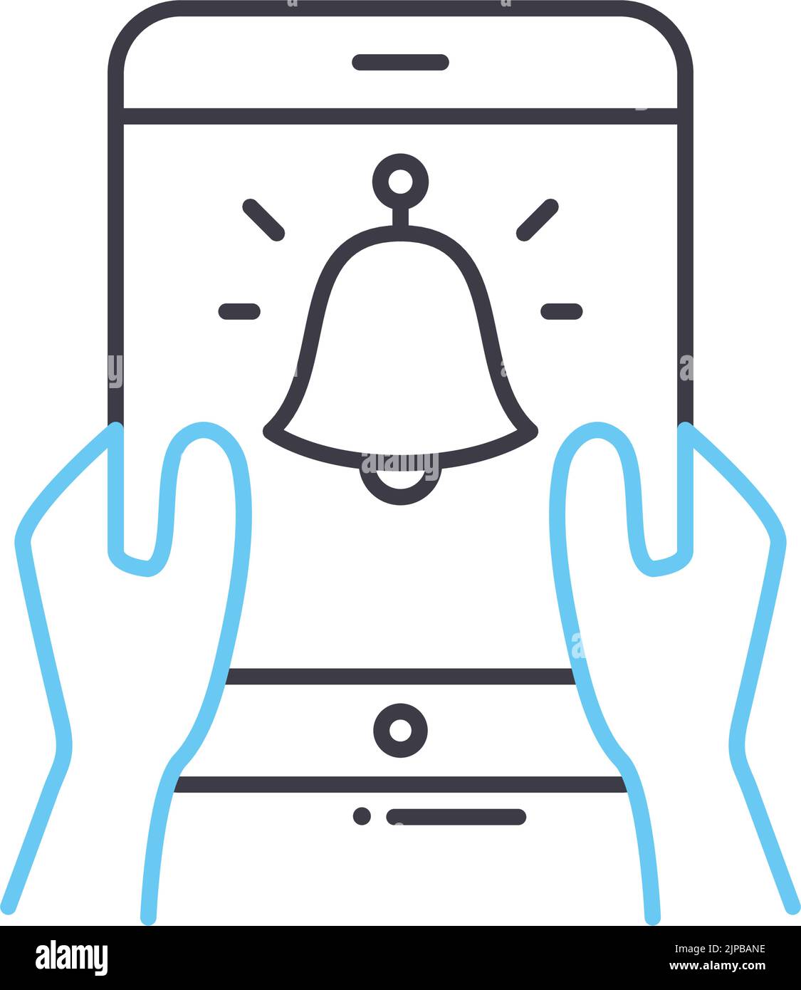 icône de ligne de notification, symbole de contour, illustration vectorielle, signe de concept Illustration de Vecteur