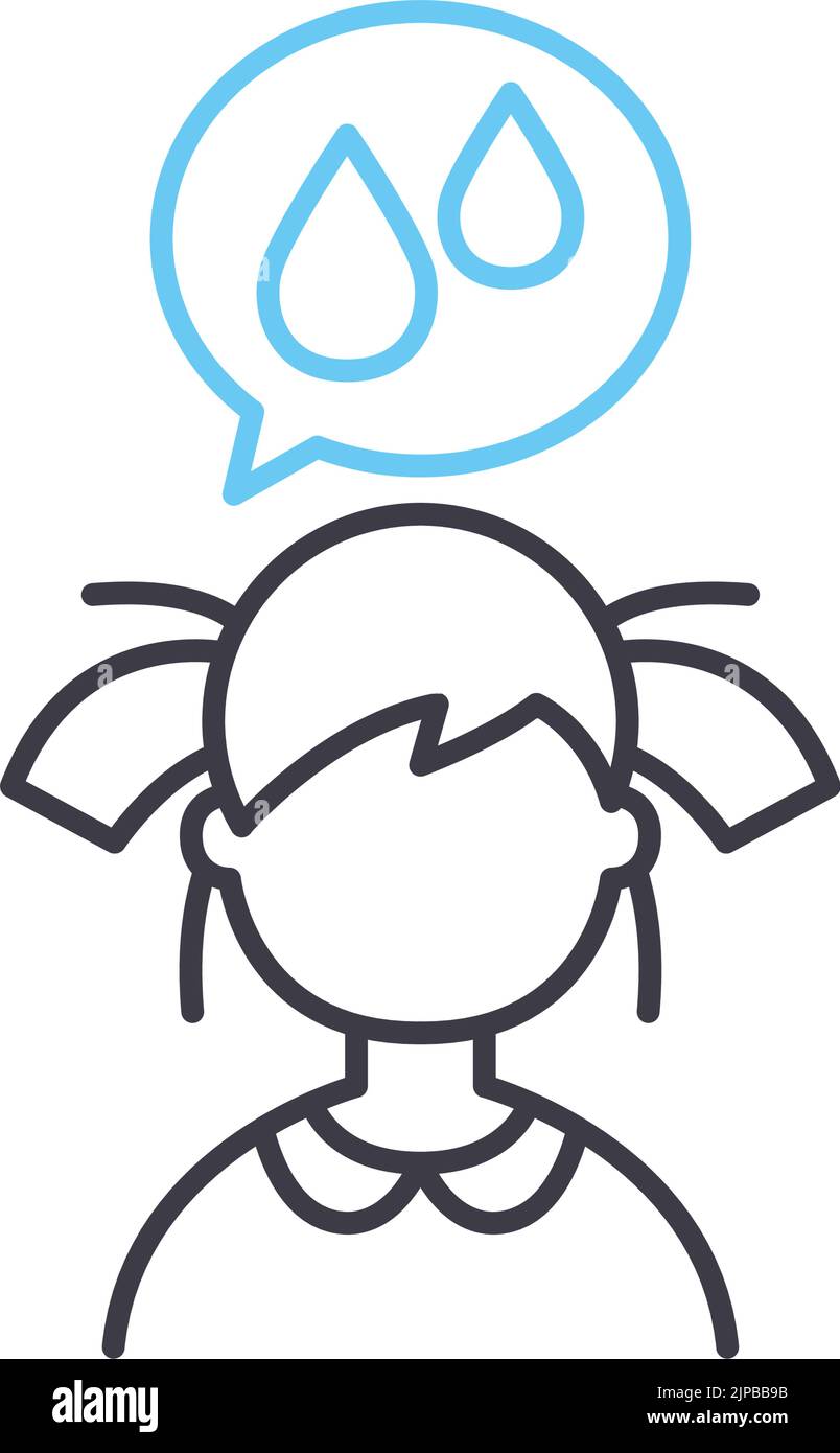 icône de ligne de problèmes de stress et de vie, symbole de contour, illustration vectorielle, signe de concept Illustration de Vecteur