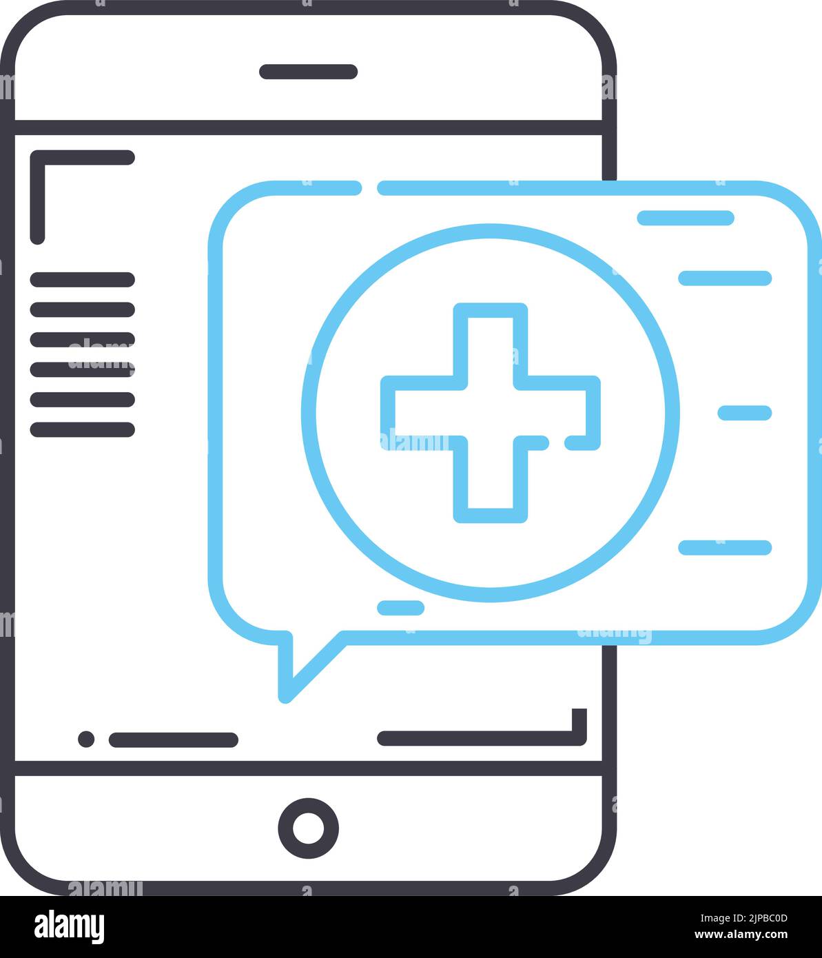 icône de ligne d'e-commerce de soins de santé, symbole de contour, illustration vectorielle, signe de concept Illustration de Vecteur