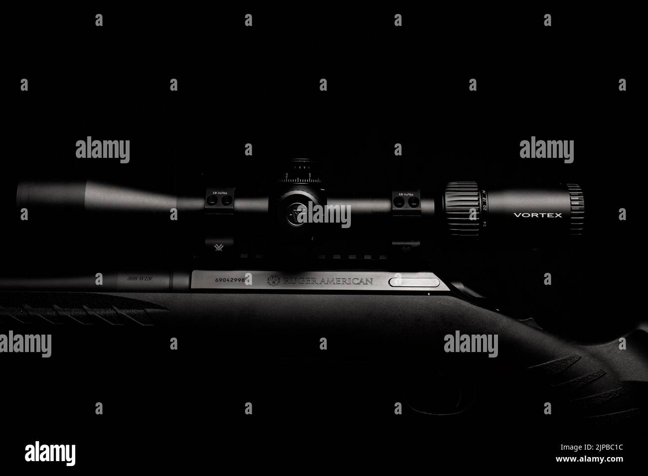 Vortex Diamondback tactique Scope on A Ruger American Rifle Banque D'Images