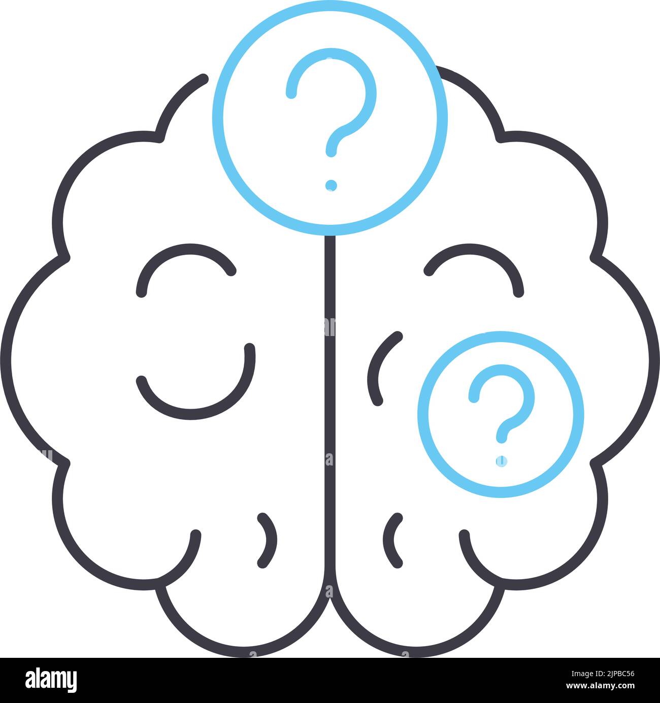 problèmes icône de ligne, symbole de contour, illustration de vecteur ...