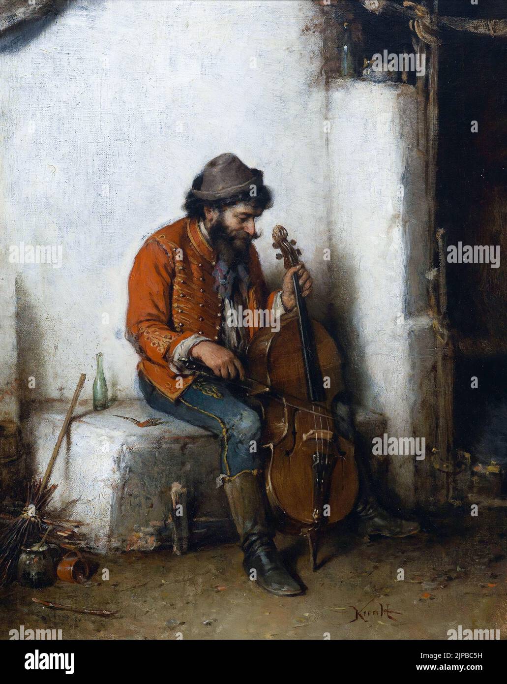 Musicirender Zigeuner (musicien gitan). Peinture par Hermann Armin von Kern Banque D'Images