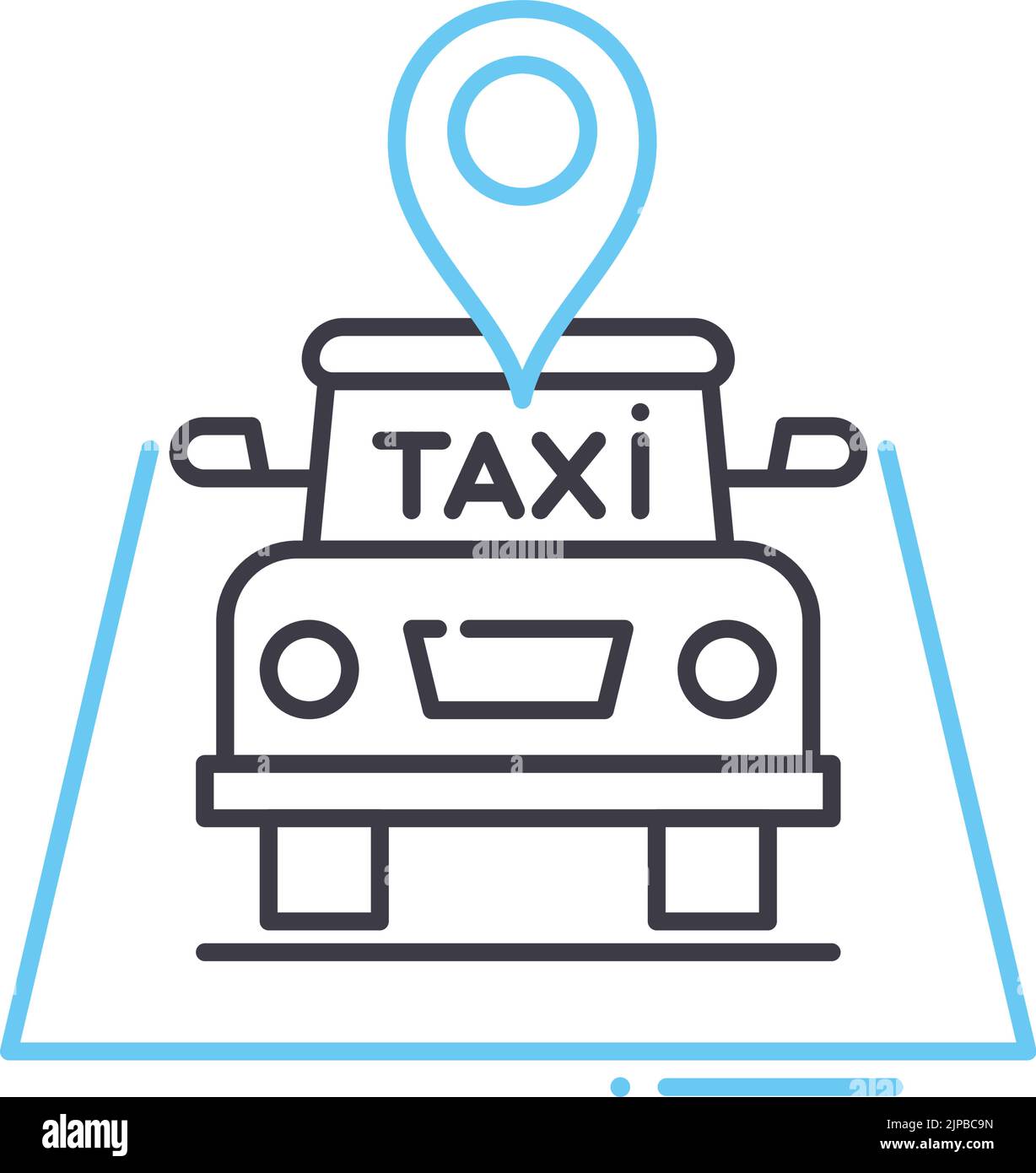 icône de ligne de taxi, symbole de contour, illustration vectorielle, signe de concept Illustration de Vecteur