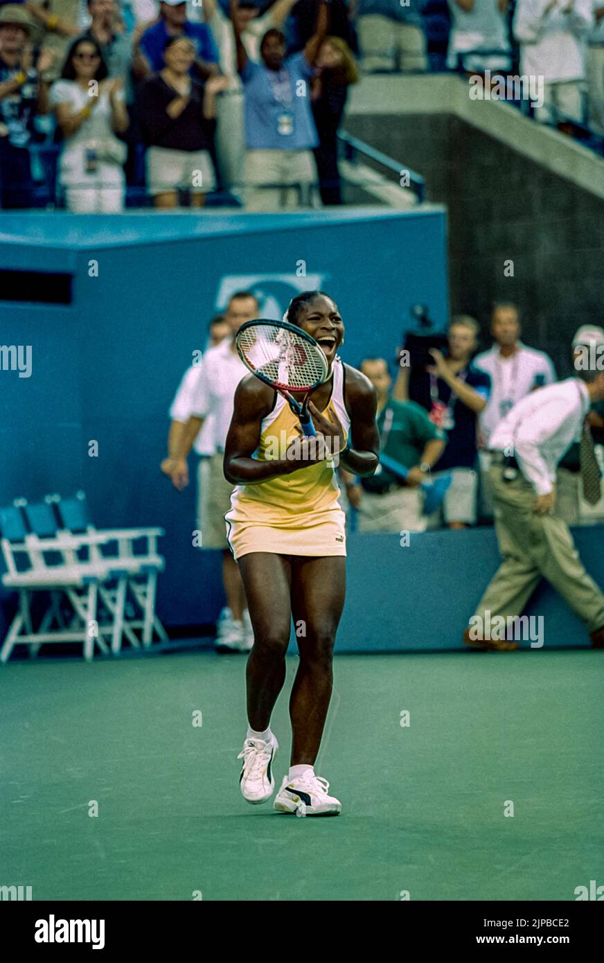 Serena Williams remporte son premier Grand Chelem tennis à l'US Open 1999. Banque D'Images