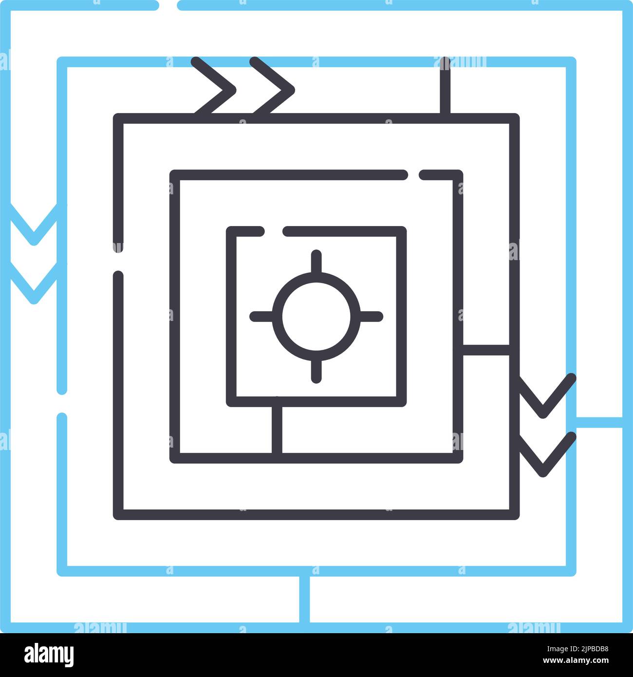 icône de ligne de labyrinthe, symbole de contour, illustration vectorielle, signe de concept Illustration de Vecteur