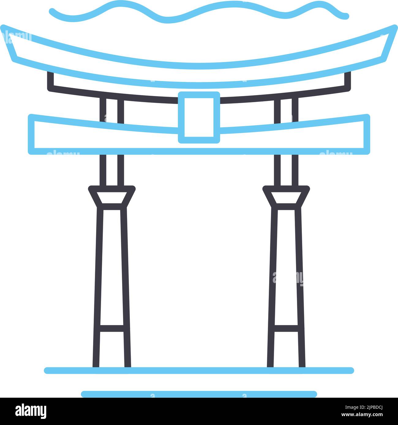 icône de la ligne du château de nijo, symbole de contour, illustration vectorielle, signe de concept Illustration de Vecteur